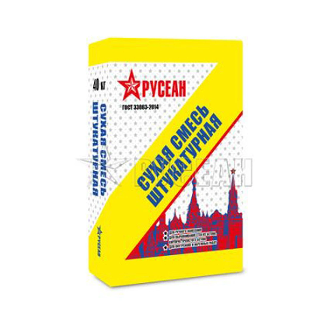 Штукатурка цементная Русеан (Rusean) М 150 универсальная модифицированная 40 кг
