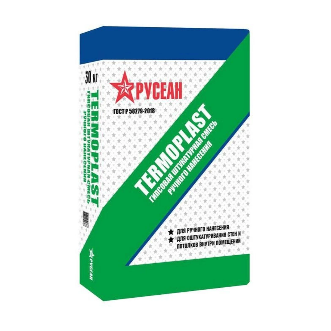 Штукатурка гипсовая Русеан (Rusean) Termoplast белая 30 кг