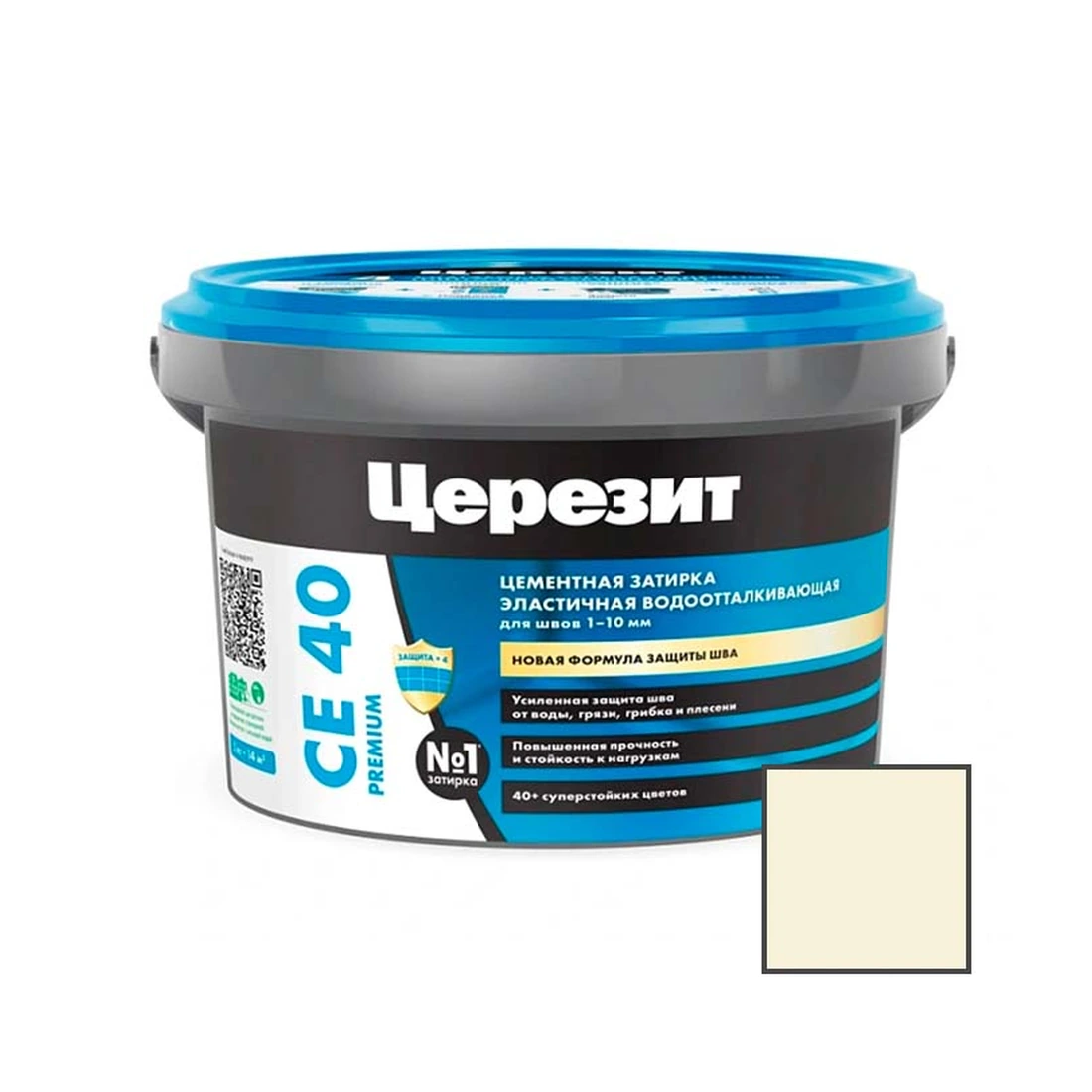 Затирка цементная эластичная Ceresit (Церезит) CE 40 Premium Жасмин № 40 2 кг
