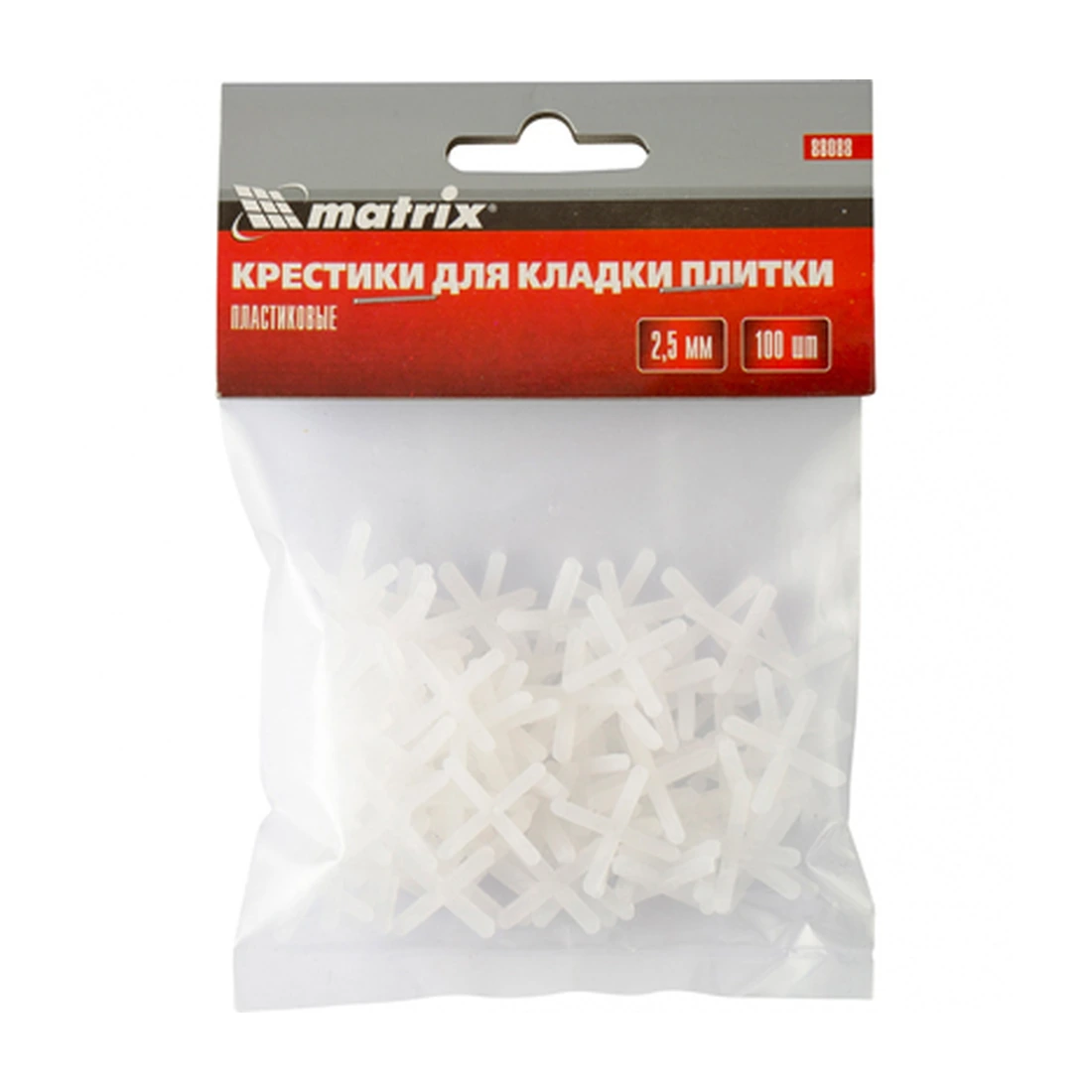 Крестики Matrix (Матрикс) 2,5 мм для кладки плитки (88088) 100 шт