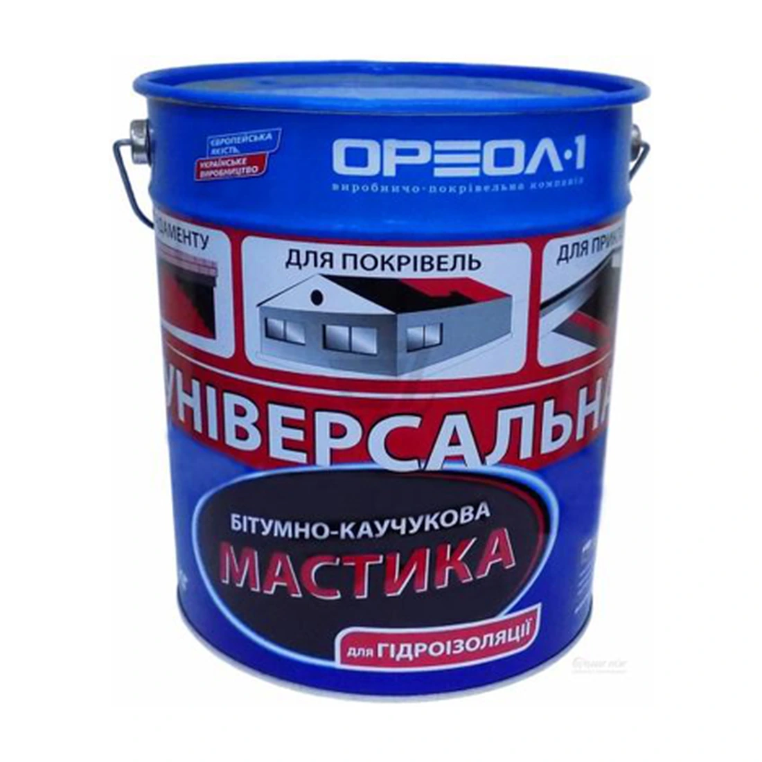 Мастика битумно-каучуковая Ореол-1 (Oreol-1) Универсальная 18 л