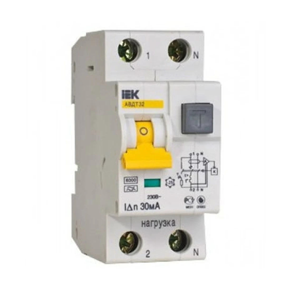 Дифференциальный автомат IEK АВДТ 32 2P 30 мА тип C 40А