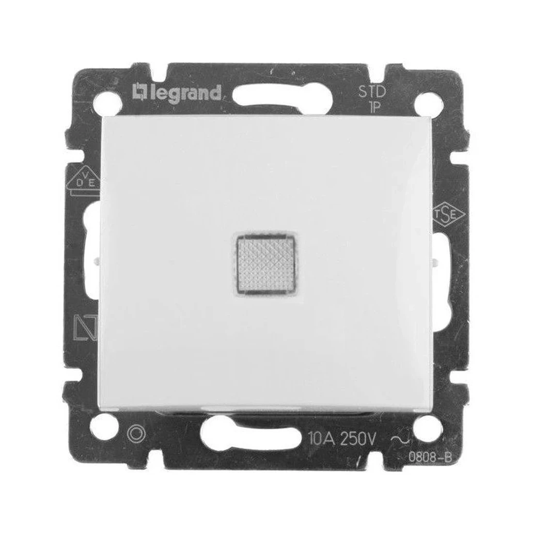Выключатель Legrand Valena одноклавишный с подсветкой белый