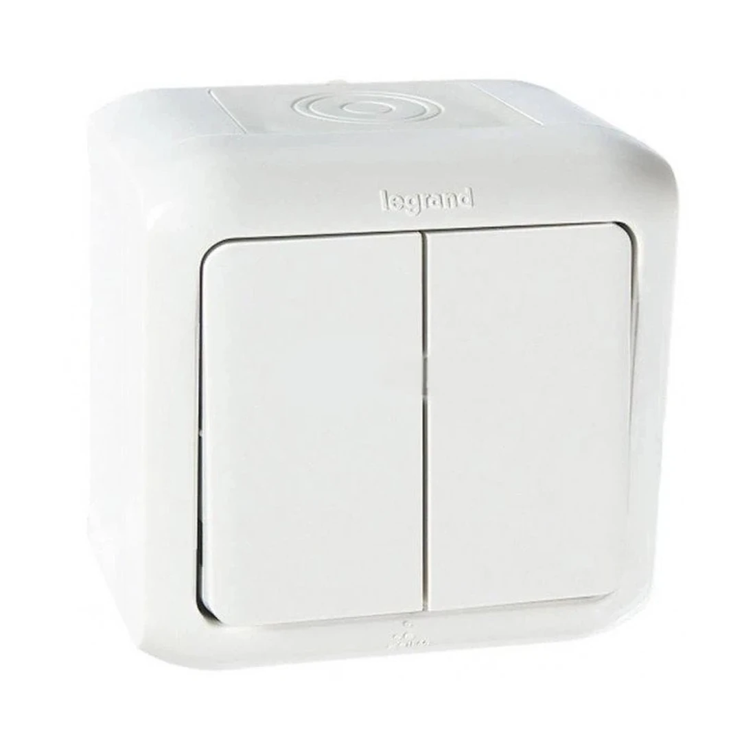 Выключатель Legrand Quteo двухклавишный IP 44 белый
