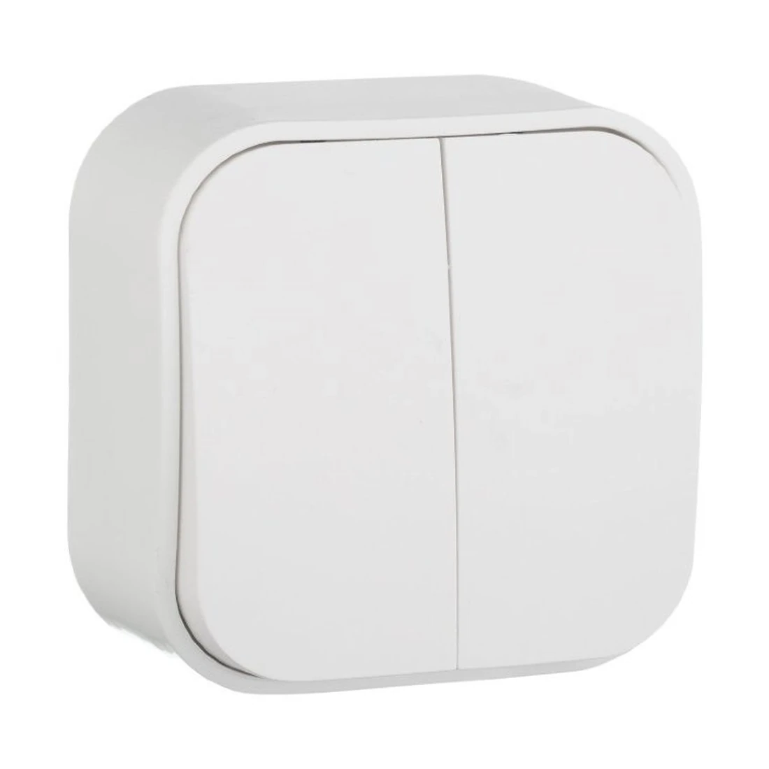 Выключатель Legrand Quteo двухклавишный белый
