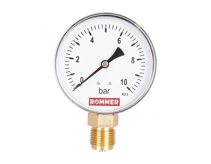 ROMMER Манометр радиальный. Корпус Dn 80 мм 1/2 , 0...10 бар, кл.2.5