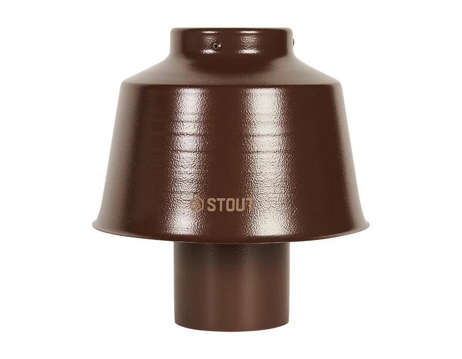 STOUT SCR-0080-800022 STOUT Оголовок вертикальный с ветрозащитой традиц. D80(п) КОРИЧНЕВЫЙ широкий