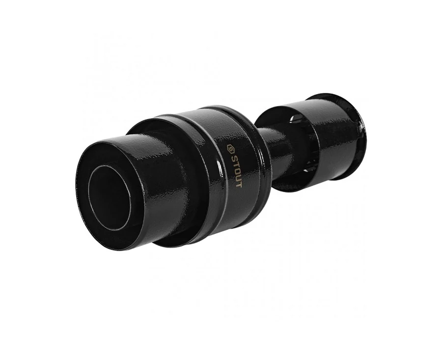 STOUT SCR-6010-800012 STOUT Оголовок вертикальный с ветрозащитой традиц. коакс. D60(п)/100(п) ЧЕРНЫЙ узкий