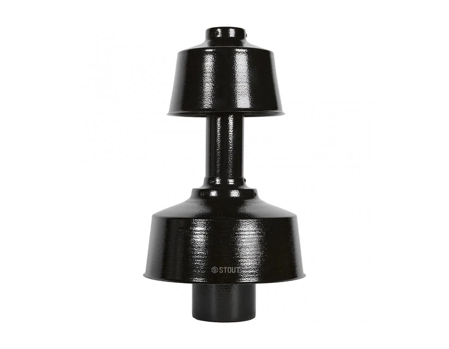 STOUT SCR-6010-800013 STOUT Оголовок вертикальный с ветрозащитой традиц. коакс. D60(п)/100(п) ЧЕРНЫЙ широкий
